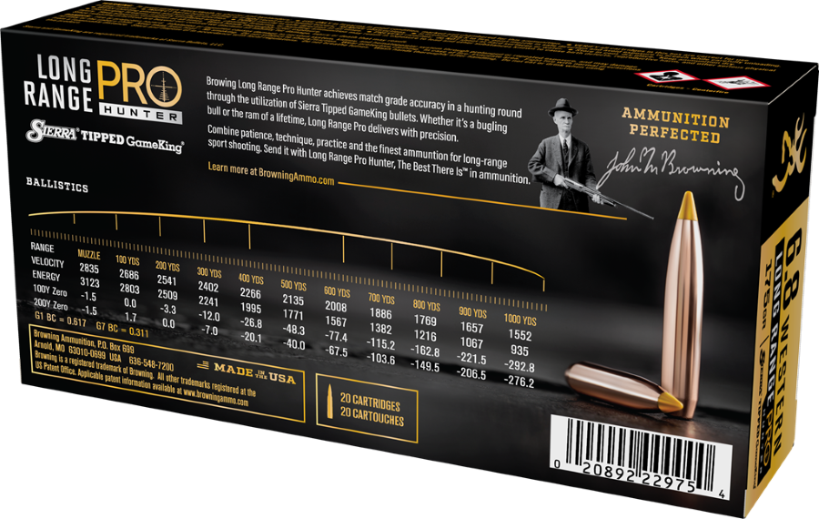 Browning Long Range Hunter Pro 6.8 Western Ammunition 20 Rounds 175 Graub