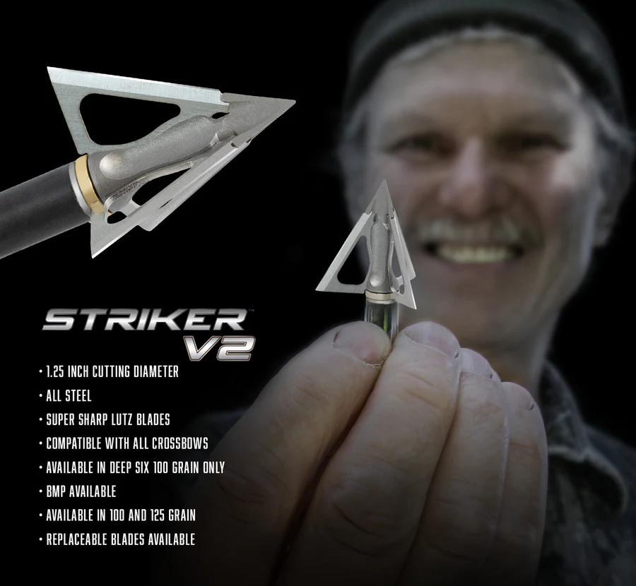 Montec Broadheads Striker V2 100 Grain Fixed 1.25" 3PK