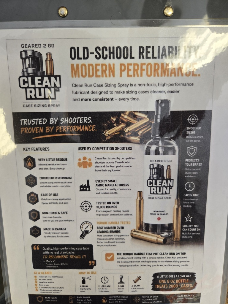 Clean Run Case Sizing Spray