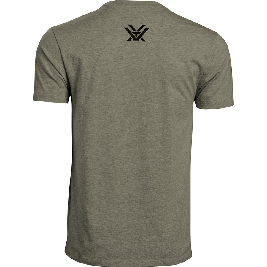 Vortex Men's T-Shirt: Military Heather 3 Peaks, Size Large