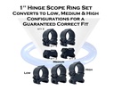 VersaRing 1" Hinge Scope Rings Low, Medium, High