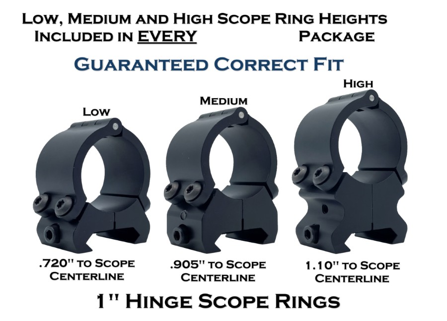 VersaRing 1" Hinge Scope Rings Low, Medium, High