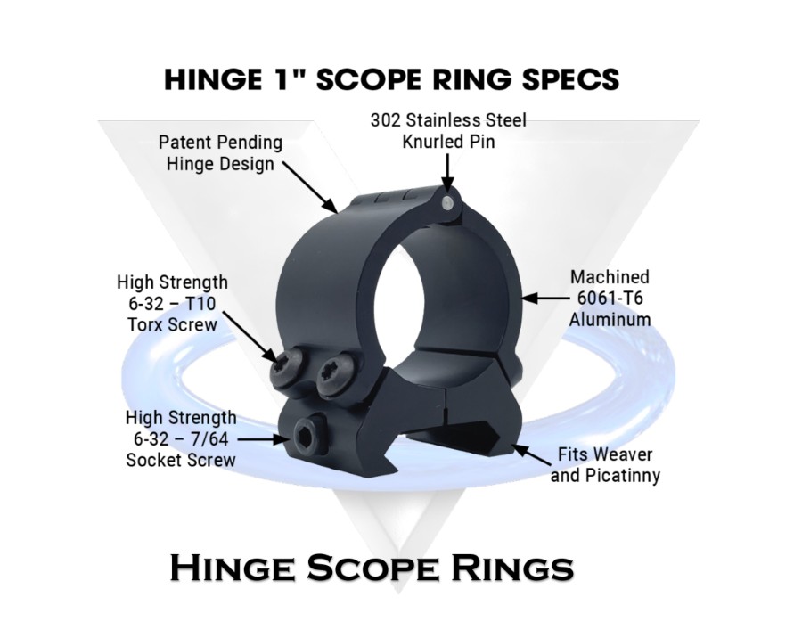 VersaRing 1" Hinge Scope Rings Low, Medium, High