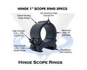 VersaRing 1" Hinge Scope Rings Low, Medium, High