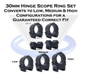 VersaRing 30mm Hinge Scope Rings Low, Medium, High