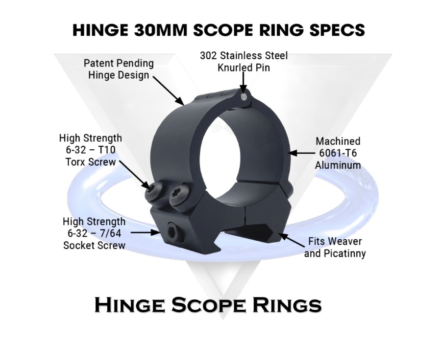 VersaRing 30mm Hinge Scope Rings Low, Medium, High