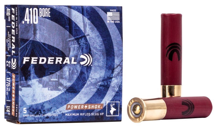 Federal Power-Shok .410 Bore Shotshell 5 Rounds 2 1/2" 1/4oz. HP Slug 1,775 Feet Per Second