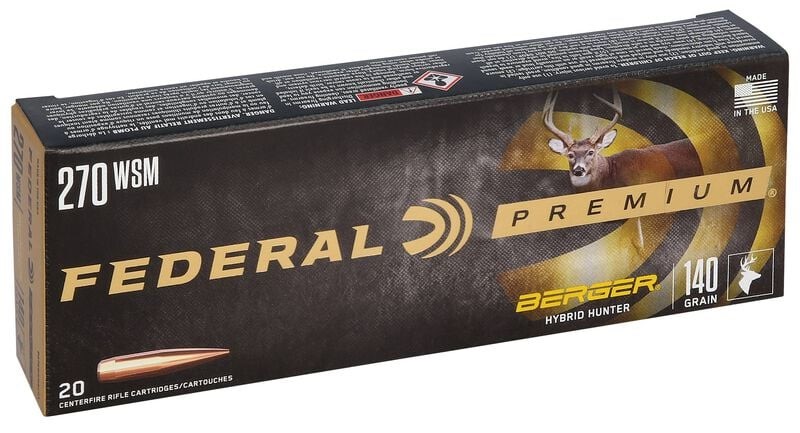 Federal Premium Berger Hybrid Hunter 270 WSM Ammunition 20 Rounds 140 Grain Berger Hybrid