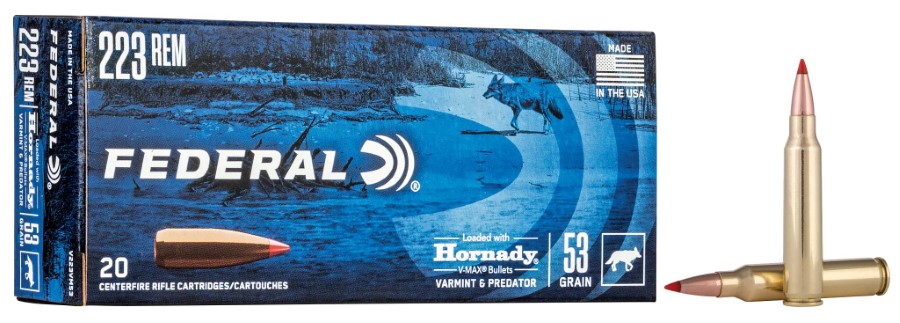 Federal Varmint & Predator 223 Remington, 53 gr. Hornady V-Max, 20 Rds