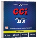 CCI Shotshell 22LR EX Rimfire Ammo #12 Shot 31Gr, Box of 20