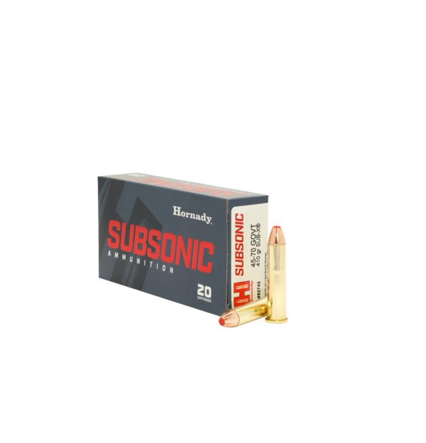 Hornady Subsonic 45-70 Government Ammunition 20 Rounds SUB-X 410 Grain