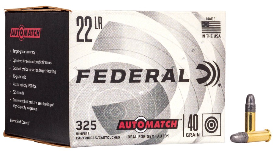 Federal AutoMatch .22LR Ammunition 325 Rounds LRN 40 Grain