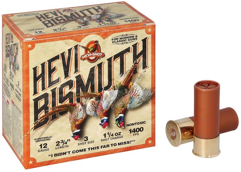 HEVI-Shot HEVI-Bismuth Upland 12 Gauge 2.75" 1 1/4oz Bismuth 3 Shot 25 Per Box