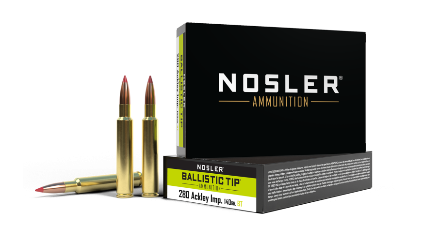 Nosler 280 Ackley Improved 140gr Ballistic Tip Hunting Ammunition