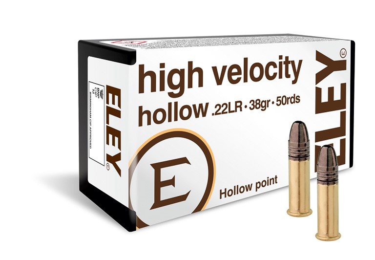 Eley High Velocity 22LR 38gr Hollow Point 50rd box - Brass Casing