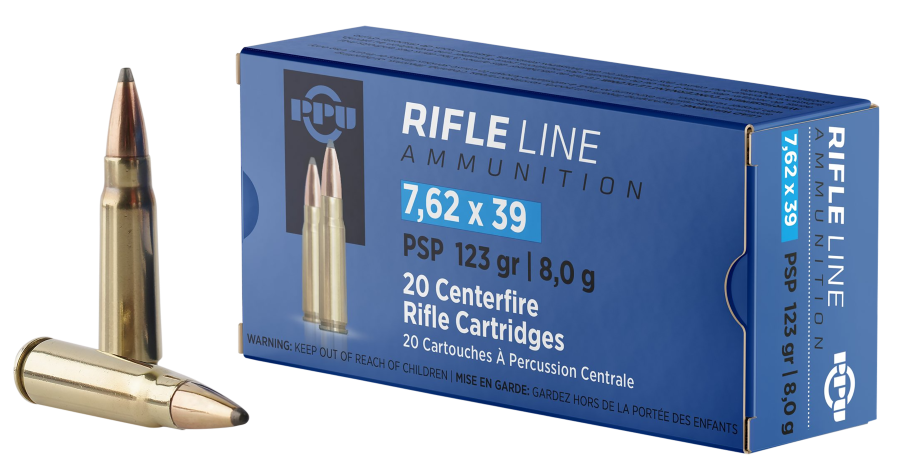 PPU Prvi Partizan Rifle Line Ammunition: 7.62x39mm 123 gr PSP