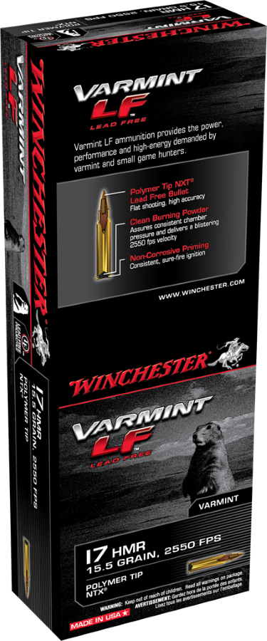 Winchester 17 HMR 15.5 Grain Lead Free NTX 50 Round Box