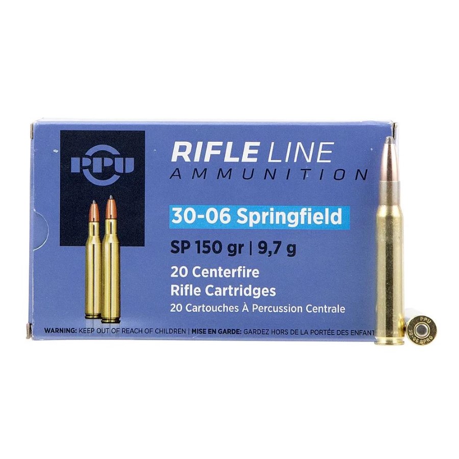 PPU Prvi Partizan 30-06 Springfield Ammunition 20 Rounds SP 150 Grains