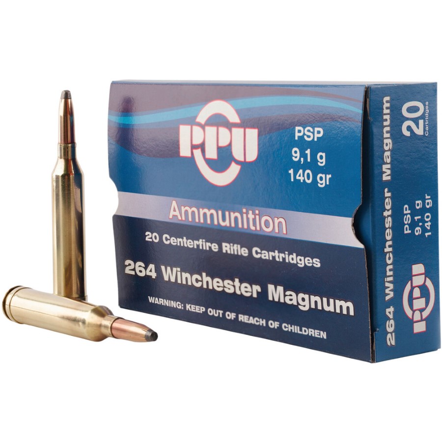 PPU Prvi Partizan .264 Win Mag Ammunition 20 Rounds 140 Grain PSP Bullet