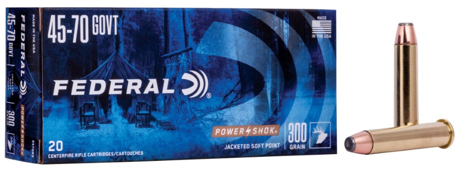 Federal Power-Shok .45-70 GOVT 300 Grain JSP 20 Round Box