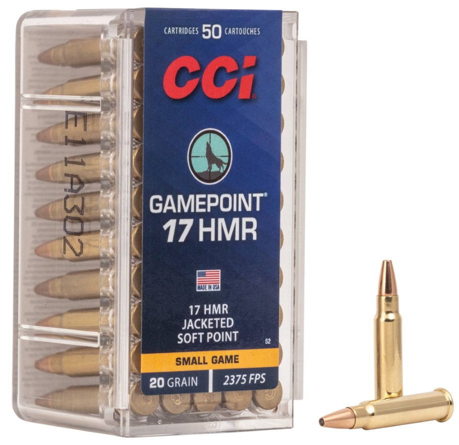 CCI GamePoint Ammo 17 HMR Jacketed SP 20gr