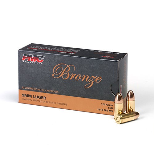 PMC 9mm 124 Gr FMJ Bronze Ammunition Box of 50