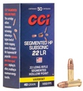 CCI Segmented Hollow Point 22 LR 40 Grain-50 CT