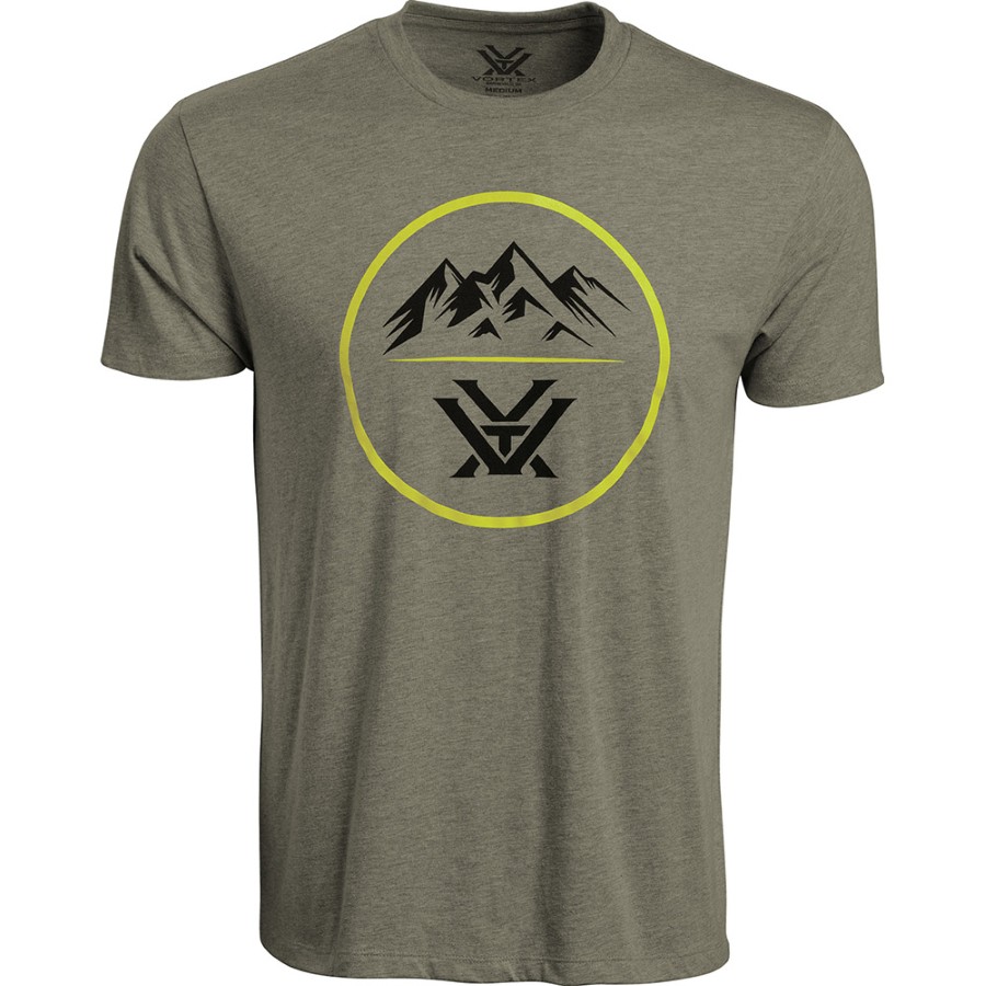Vortex Men's T-Shirt: Military Heather 3 Peaks, Size Large