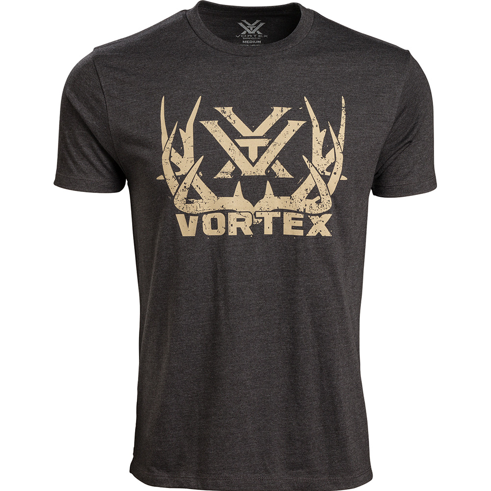 Vortex Men's T-Shirt: Charcoal Heather Full Tine, Size Large