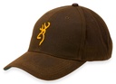 Browning Dura-Wax Solid Color Cap with 3-D Buckmark, Brown