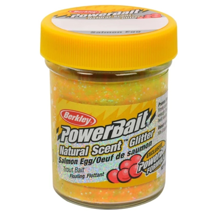 Berkley BGTSRB2 PowerBait Glitter Trout Bait Salmon Egg Scent Rainbow 1.75oz Jar