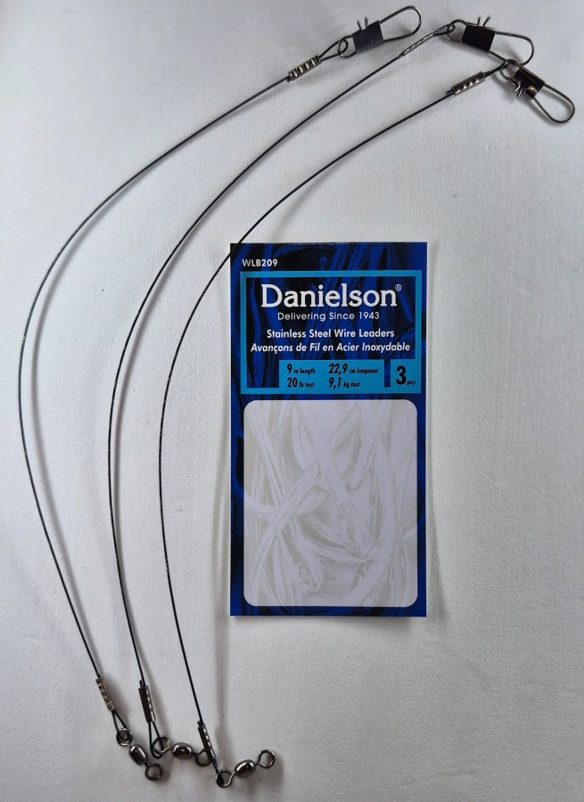 Danielson WLB209 Wire Leader 20 Lb Test Black 9" 3pk