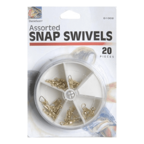 Danielson D1002 Snap Swivel Assortment Brass w/Dial Box 20pc