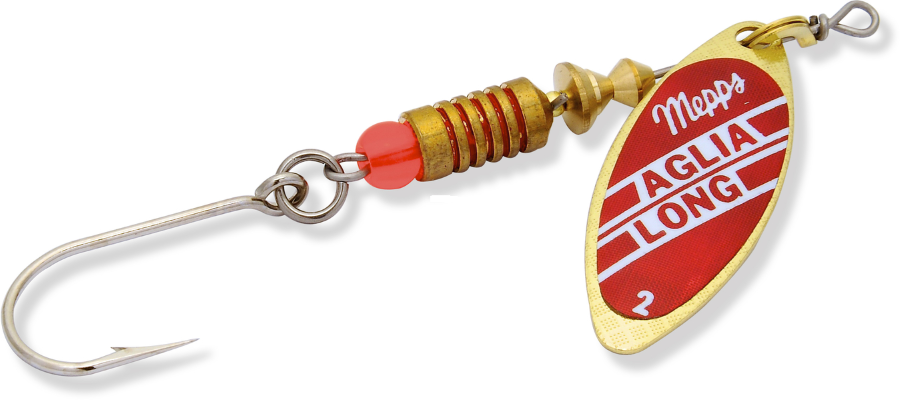 Mepps AL2SS-REDBO Aglia Long In-Line Spinner #2 1/4oz Siwash Hook Redbo