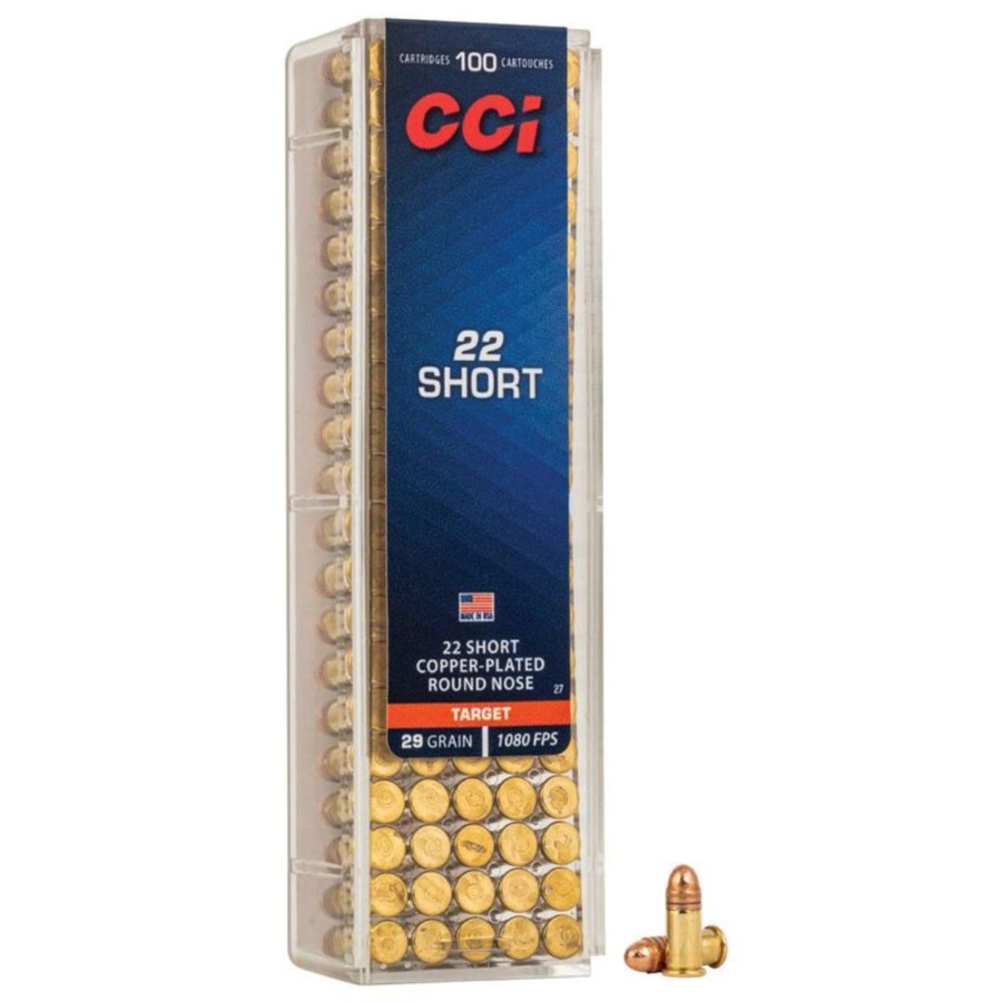 CCI 22 Short 29gr Copper Plated Round Nose