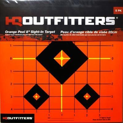 HQ Outfitters Orange peel and stick sight in target 8"x8", 5pk