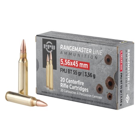 PPU Rangemaster Rifle Ammo 5.56x45 NATO 55-Grain 20-Rounds FMJBT