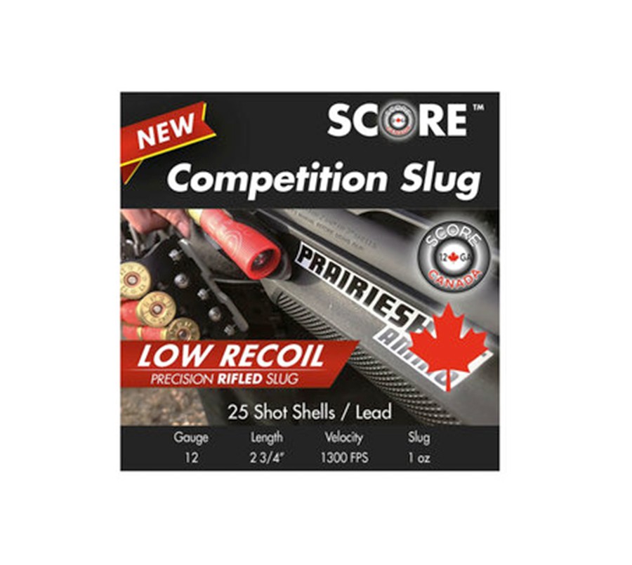 Score Low Recoil Slug 12 Ga, 2-3/4", 1oz Box of 25 1300 FPS