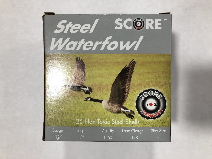 Score Waterfowl 12 Ga, 3" 1-1/8 oz, #3 Steel Shot Box of 25 
