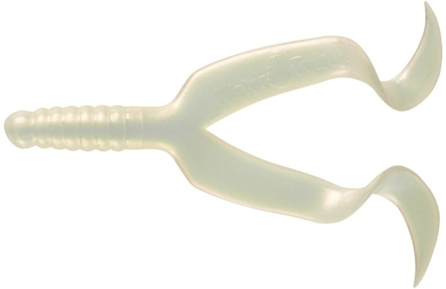 Mister Twister Double Tail 4" - Packs of 10 White Pearl