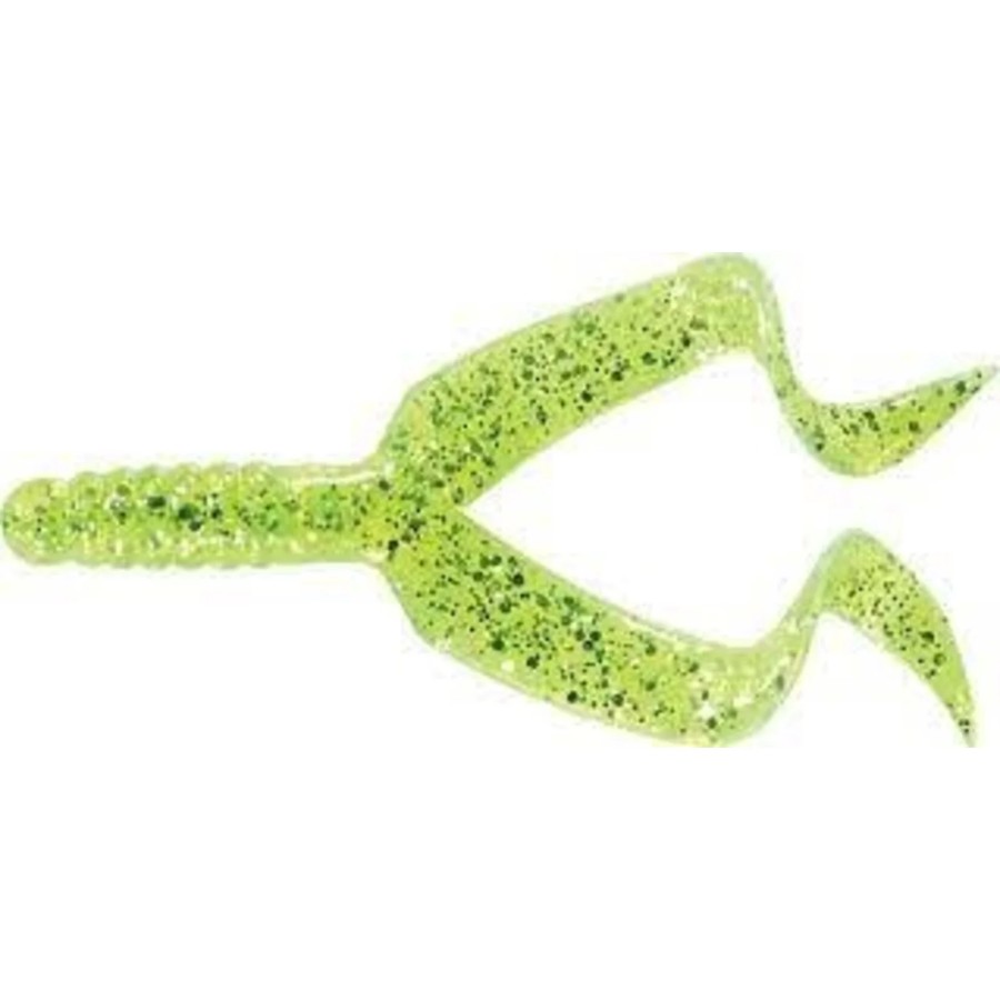 Mister Twister DT7M 10s Double Tail 4" Chartreuse Flake