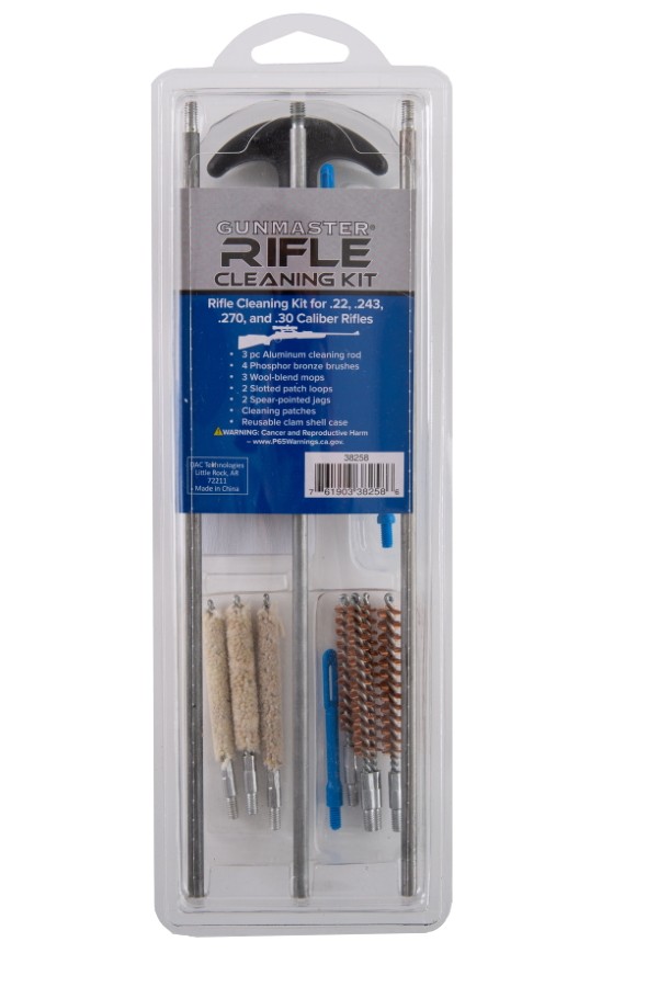 GunMaster 16 Piece Universal Rifle Cleaning Kit in Re-usable Clamshell