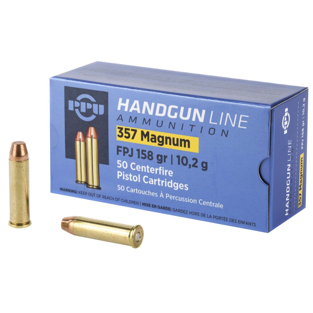 PPU Pistol Ammo 357 Magnum FPJ 158gr