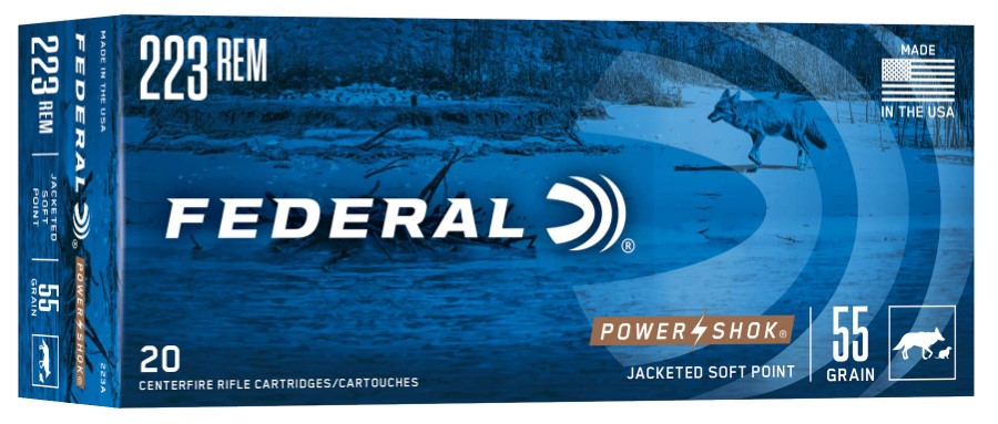 Federal Power-Shok 223 Remington Ammunition 64 Grain JSP 