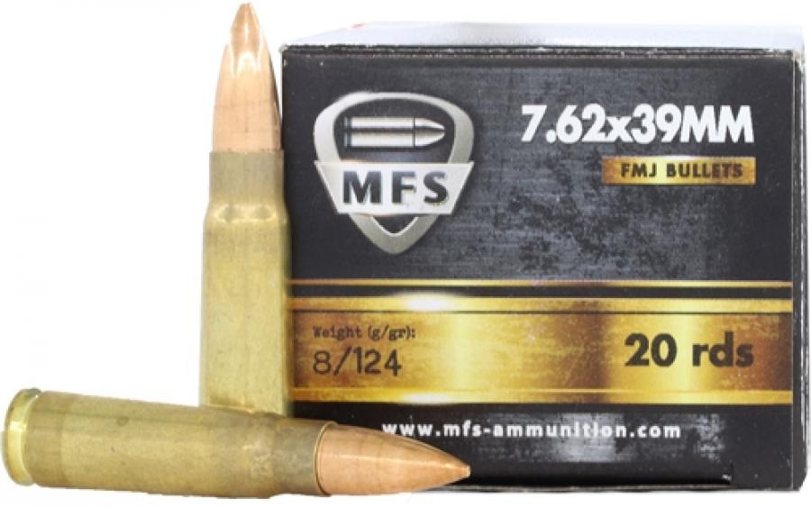 RUAG MFS - 7.62x39, 124gr, FMJ, Box of 20
