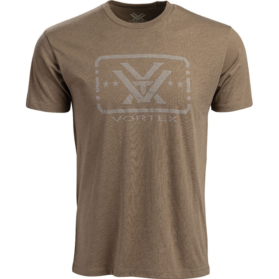 Vortex T-Shirt: Coyote Heather Trigger Press Size L