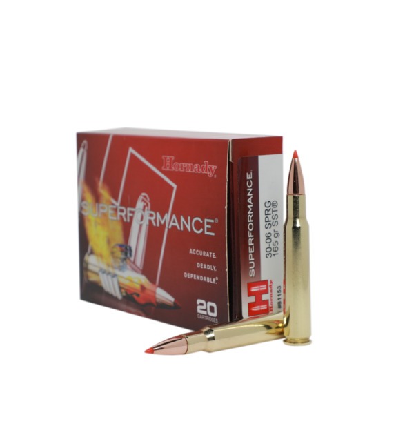 Hornady 81153 Superformance Rifle Ammo 30-06 SPR, SST, 165 Grains, 2960 fps, 20, Boxed