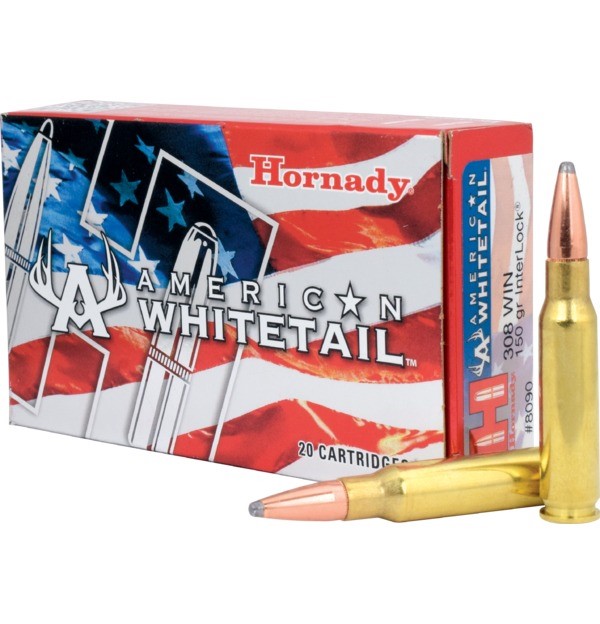 Hornady American Whitetail Ammo 308 Winchester 165 grain Interlock - Box of 20 