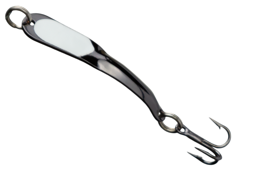  Iron Decoy Steely 1 Silver with Glow  Spoon Size 1, 1-1/2", 1/12 oz