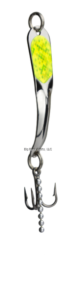 Iron Decoy Steely 1 SCH Spoon Size 1, 1-1/2", 1/12 oz, Silver Chartreuse